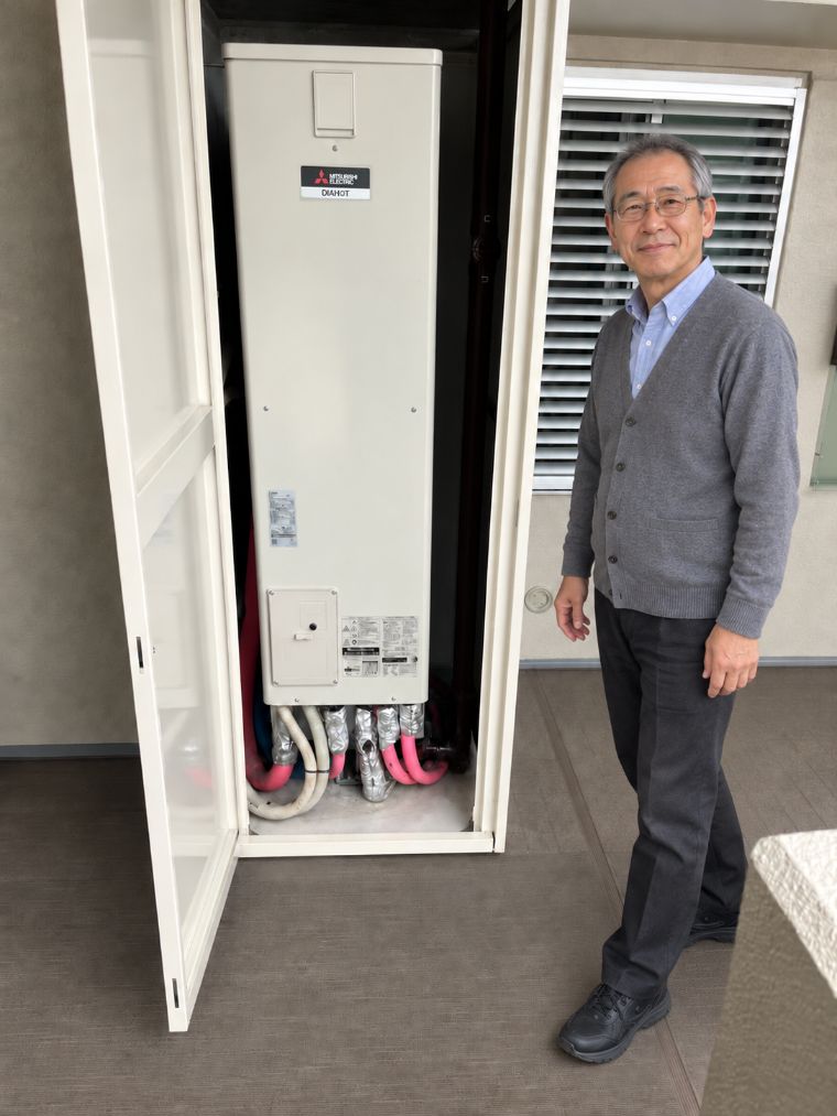お客様と設置したエコキュート
